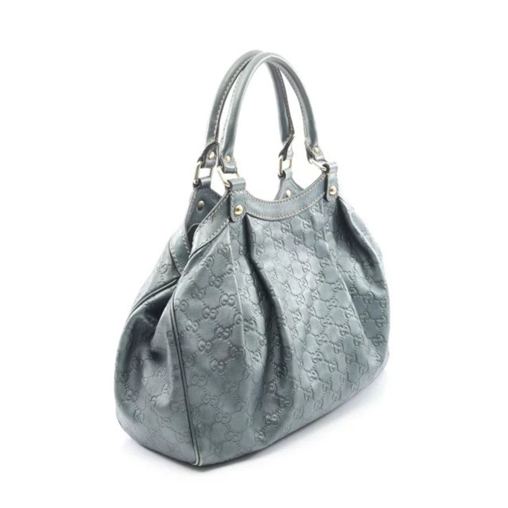 Gucci Handbag ssima Blue Leather Sukey